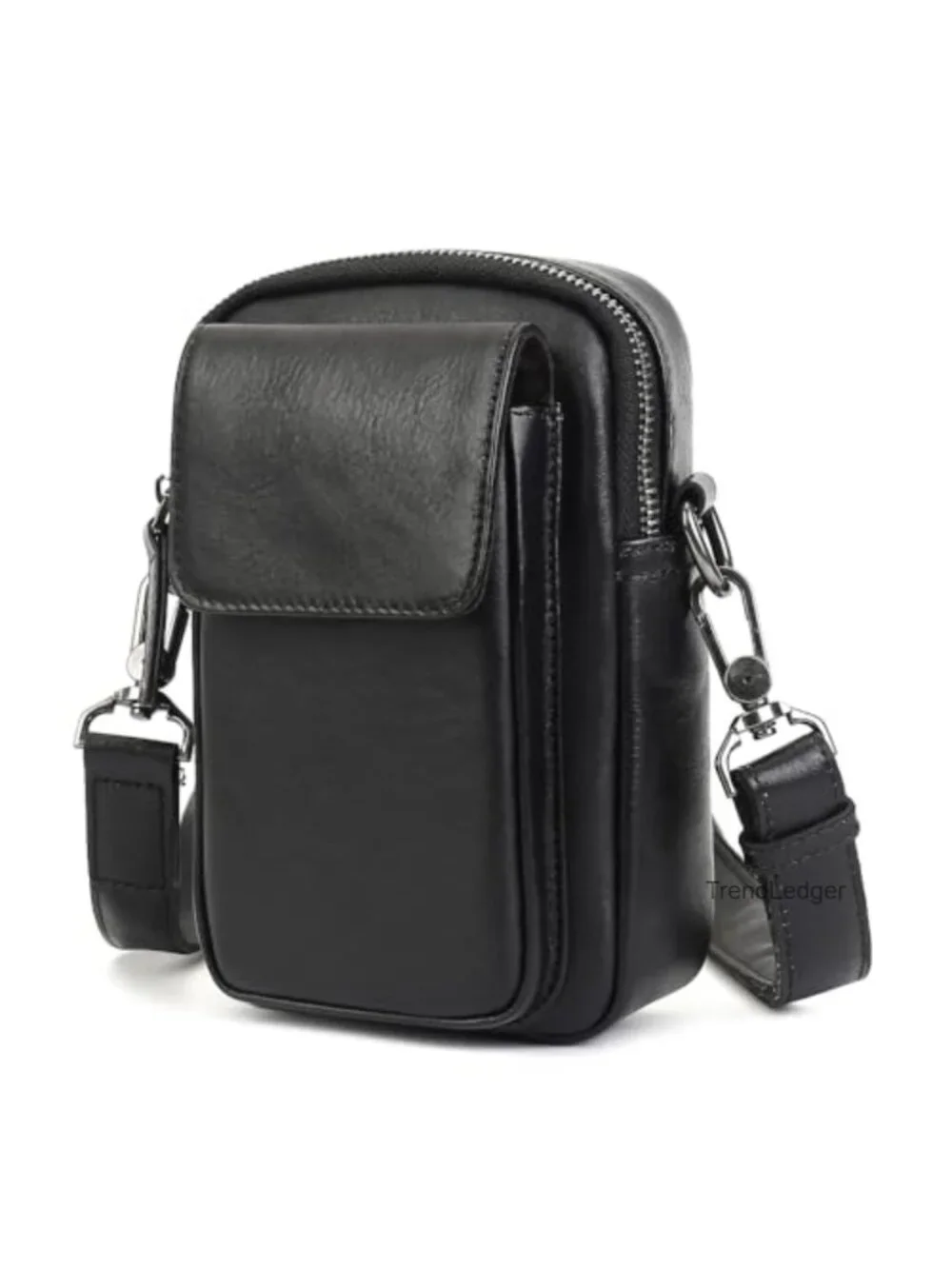 Genuine Leather Crossbody Bag Small Messenger Purse Adjustable Strap